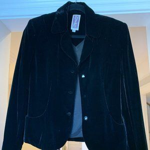 ZELDA vintage velvet 100% silk blazer jacket black  vtg holiday chic size 6